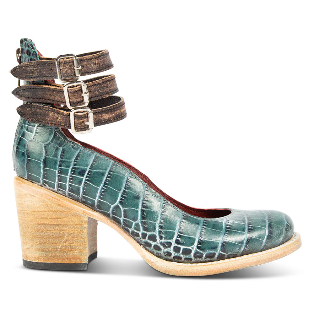 CLÉMENCE – Escarpins à talons hauts femme à triple bride et imprimé serpent FREEBIRD
