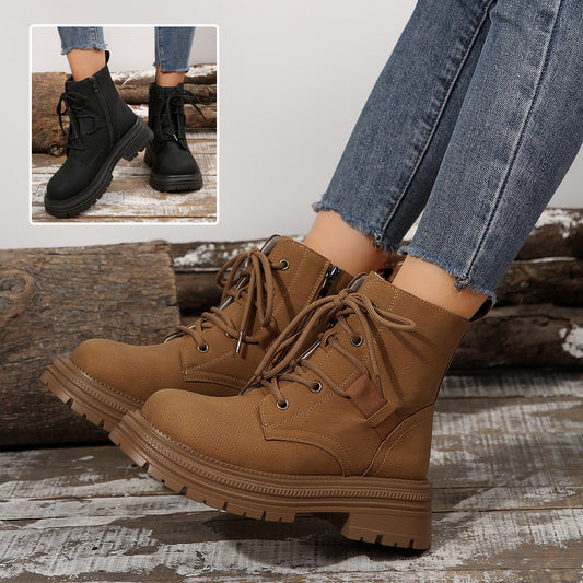 SILA - Bottines à talon carré lacées