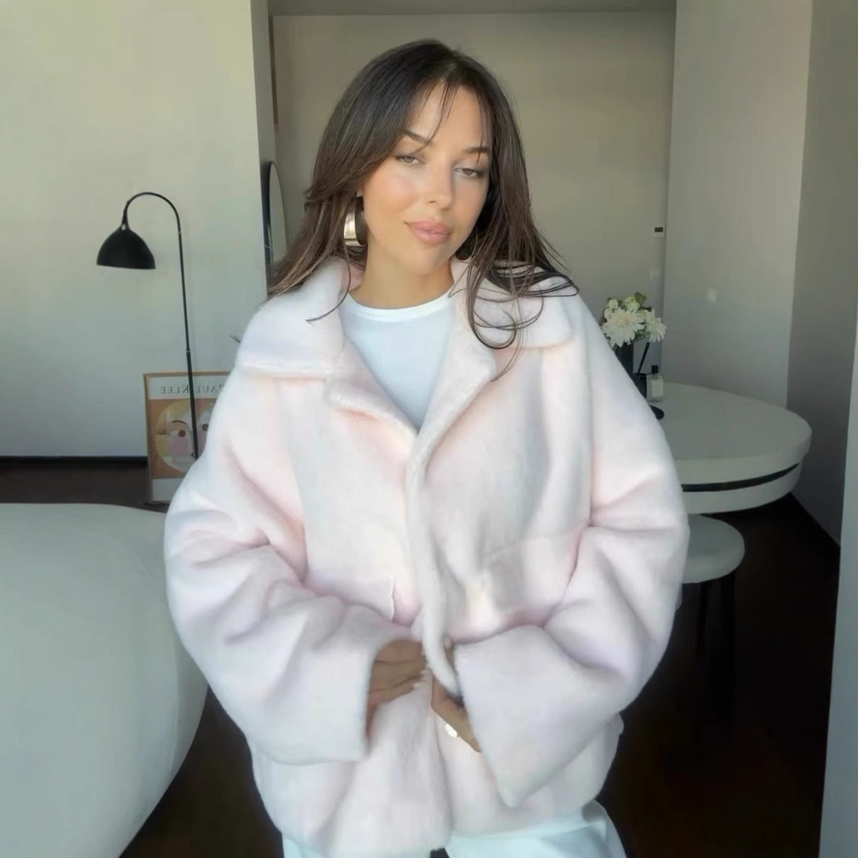 Manteau en fourrure ample et tendance pour femme
