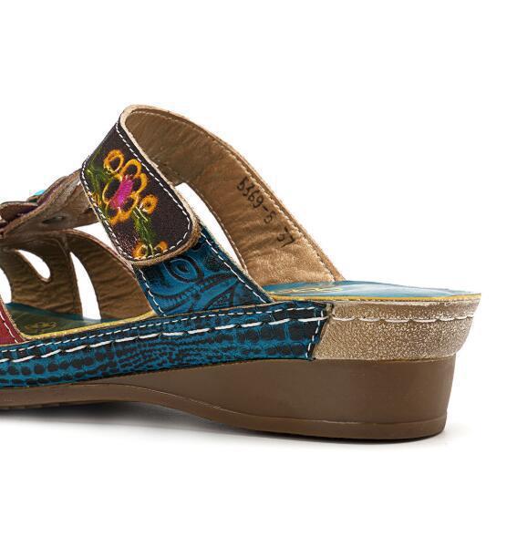 JOE - Sandales Ethniques à Talon – Design Floral et Élégance Estivale | Vint Vogue