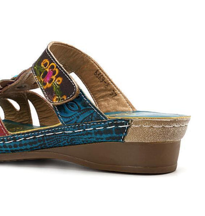 JOE - Sandales Ethniques à Talon – Design Floral et Élégance Estivale | Vint Vogue