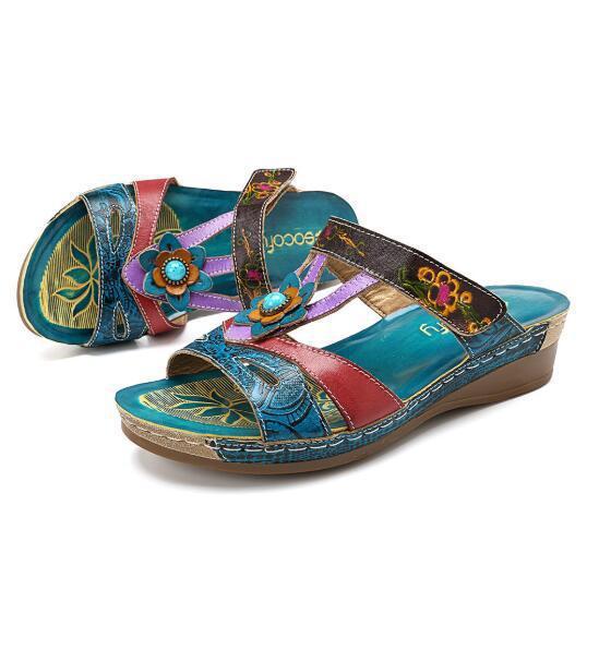 JOE - Sandales Ethniques à Talon – Design Floral et Élégance Estivale | Vint Vogue