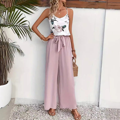 ÉLODIE – Ensemble fleuri femme à bretelles imprimé floral & allure française