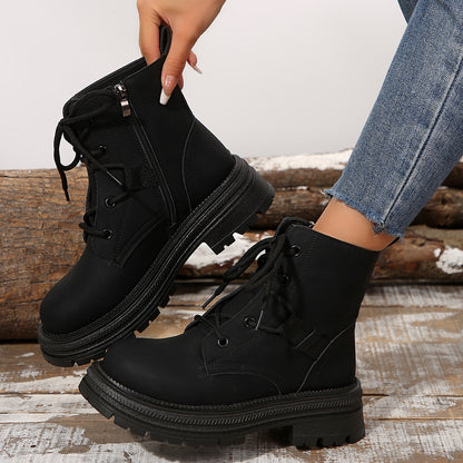 SILA - Bottines à talon carré lacées