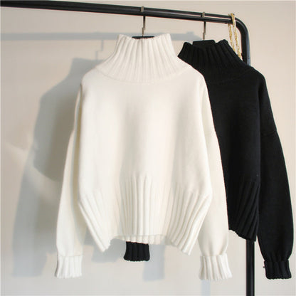 Pull-over ample style décontracté tendance, col roulé