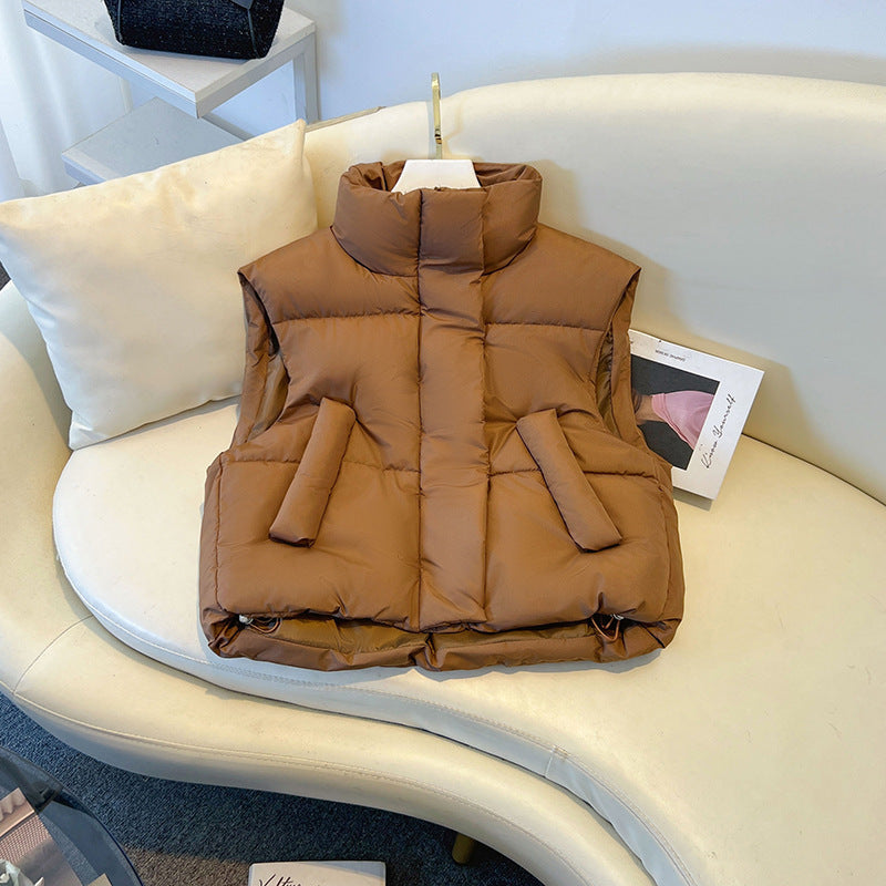 Gilet en Coton à Taille Haute Femme  Automne Hiver