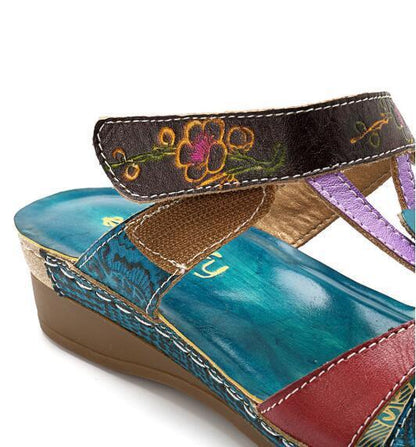 JOE - Sandales Ethniques à Talon – Design Floral et Élégance Estivale | Vint Vogue