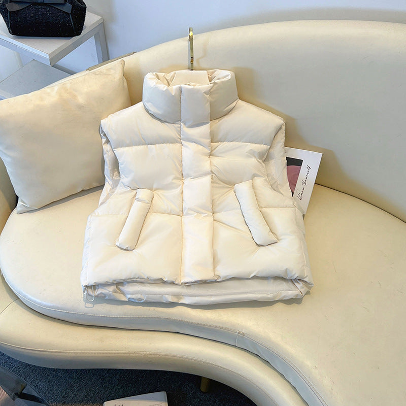 Gilet en Coton à Taille Haute Femme  Automne Hiver