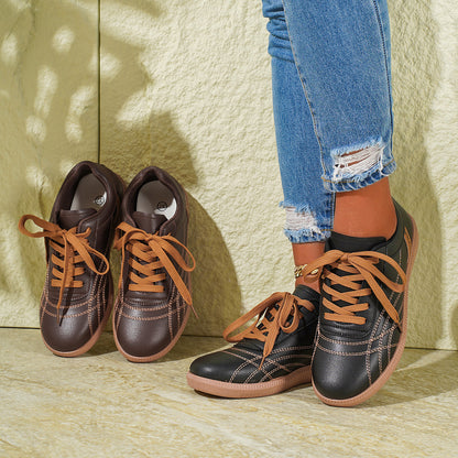 DINA - Baskets Rétro à Lacets Semelle Épaisse