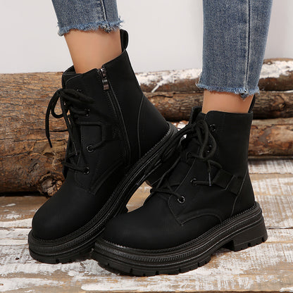 SILA - Bottines à talon carré lacées