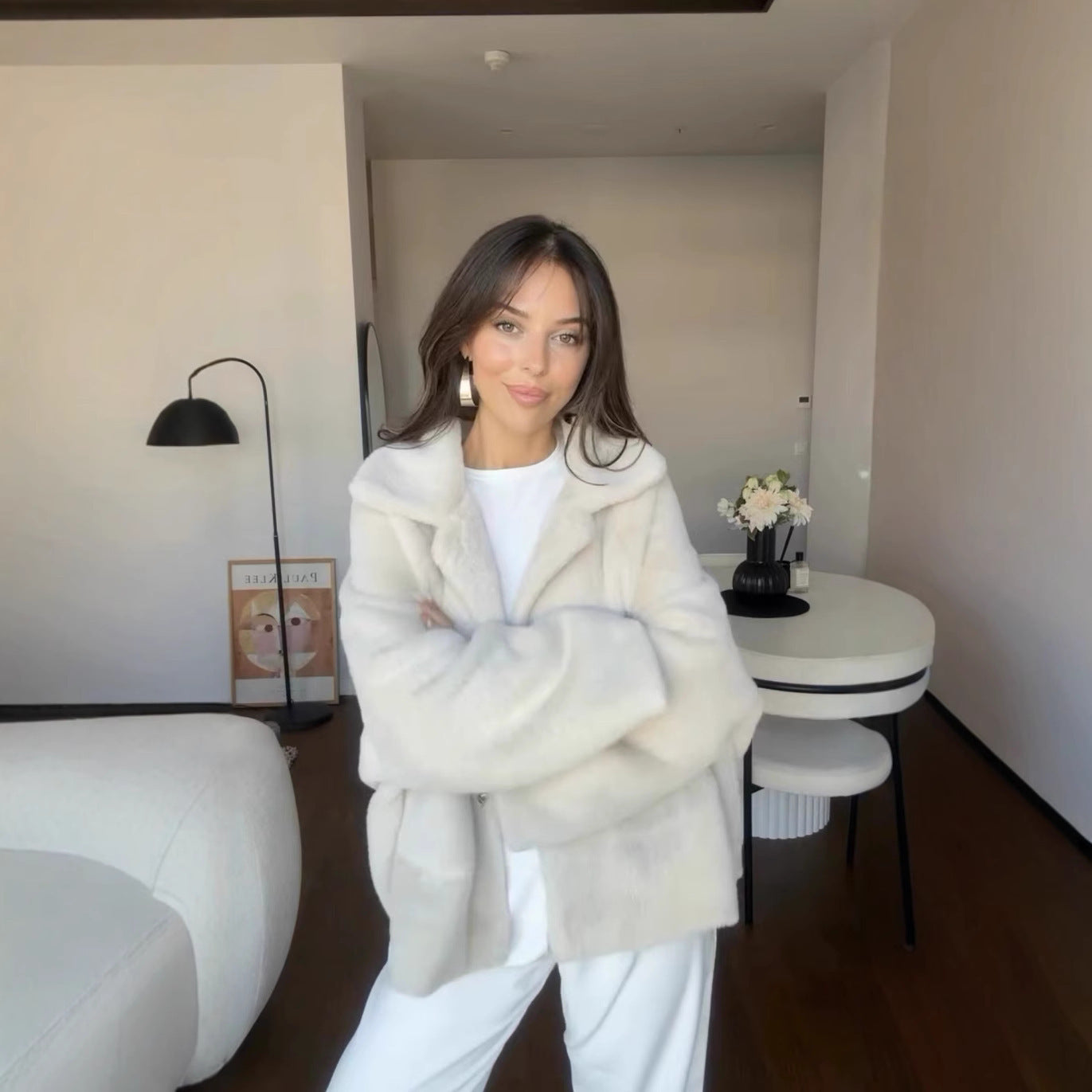 Manteau en fourrure ample et tendance pour femme