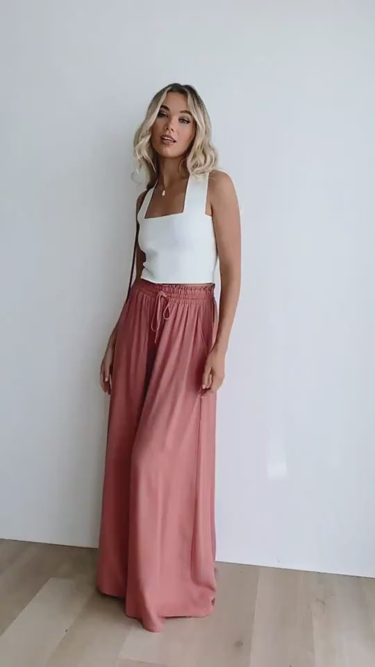 NORES - Pantalon Fluide Évasé avec Poches
